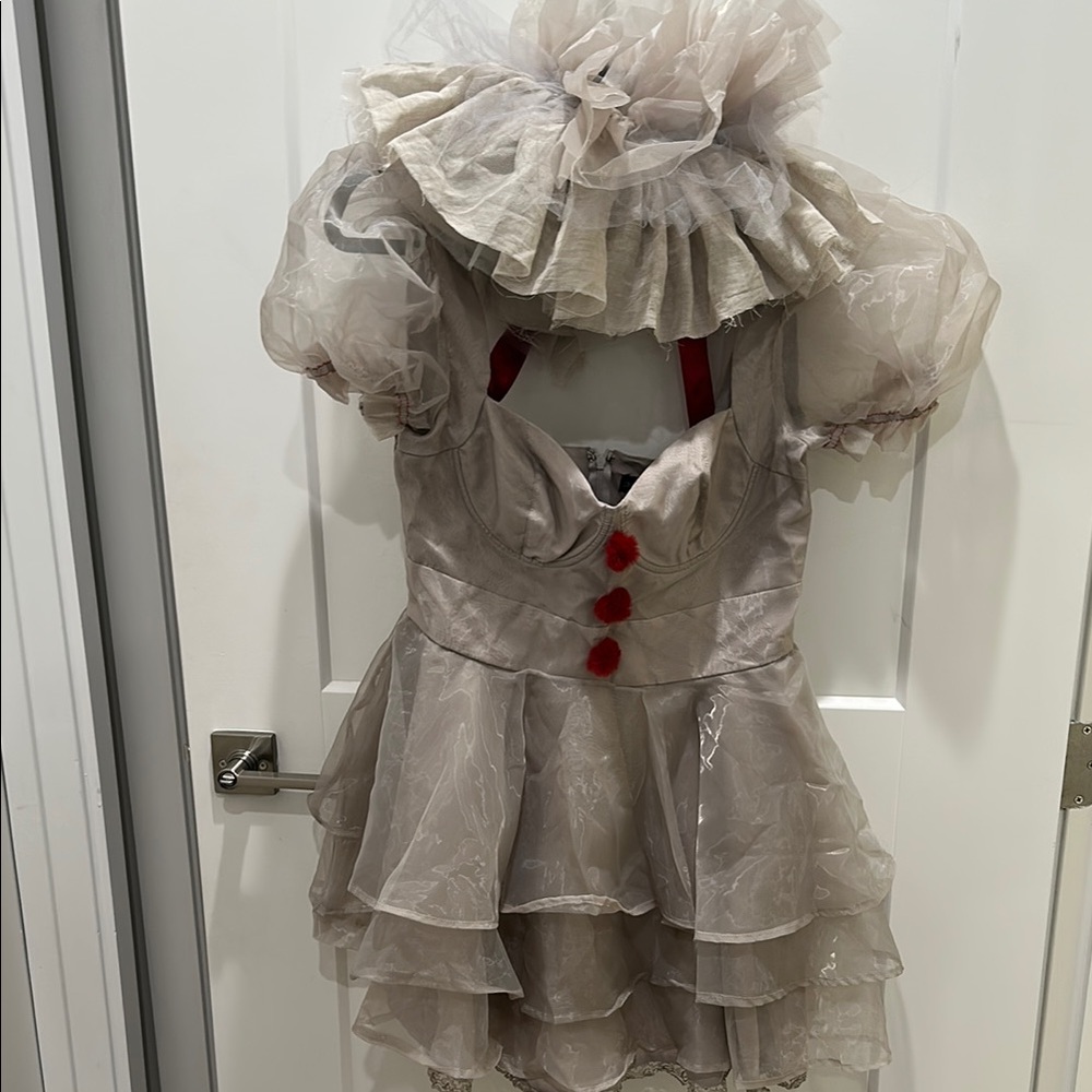 Dolls Kill Cream and Red Tulle Mini Dress